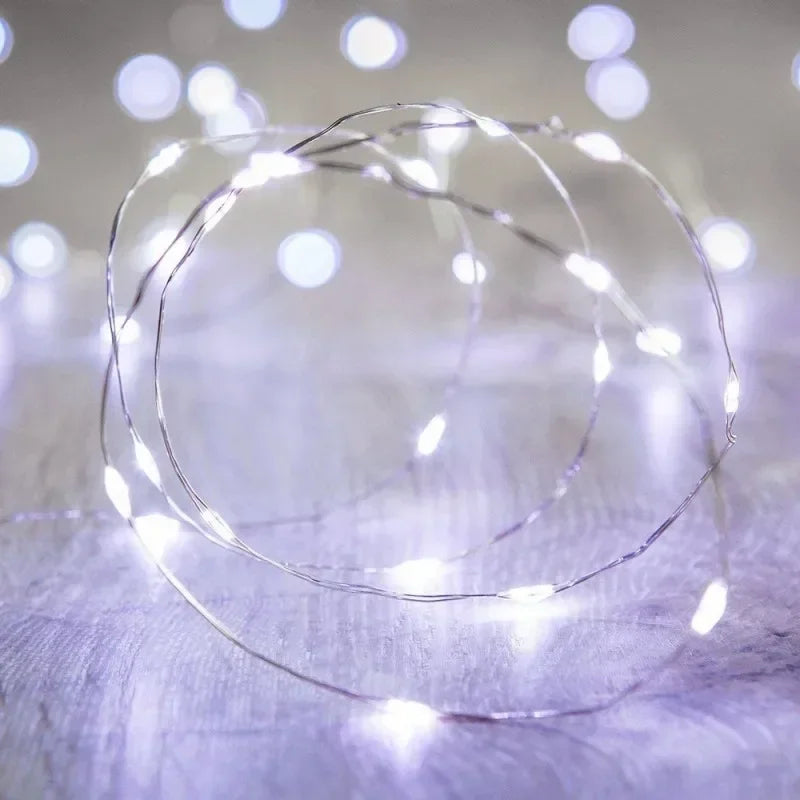 USB LED String Lights Copper Silver Wire Garland Light Waterproof LED Fairy Lights For Christmas Wedding Outdoor Decoration