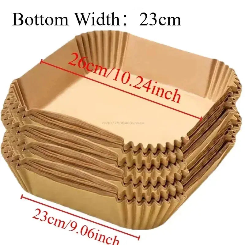 Air Fryer Disposable Paper Liners Square Round Non-Stick Baking BBQ Oil Absorbing Paper