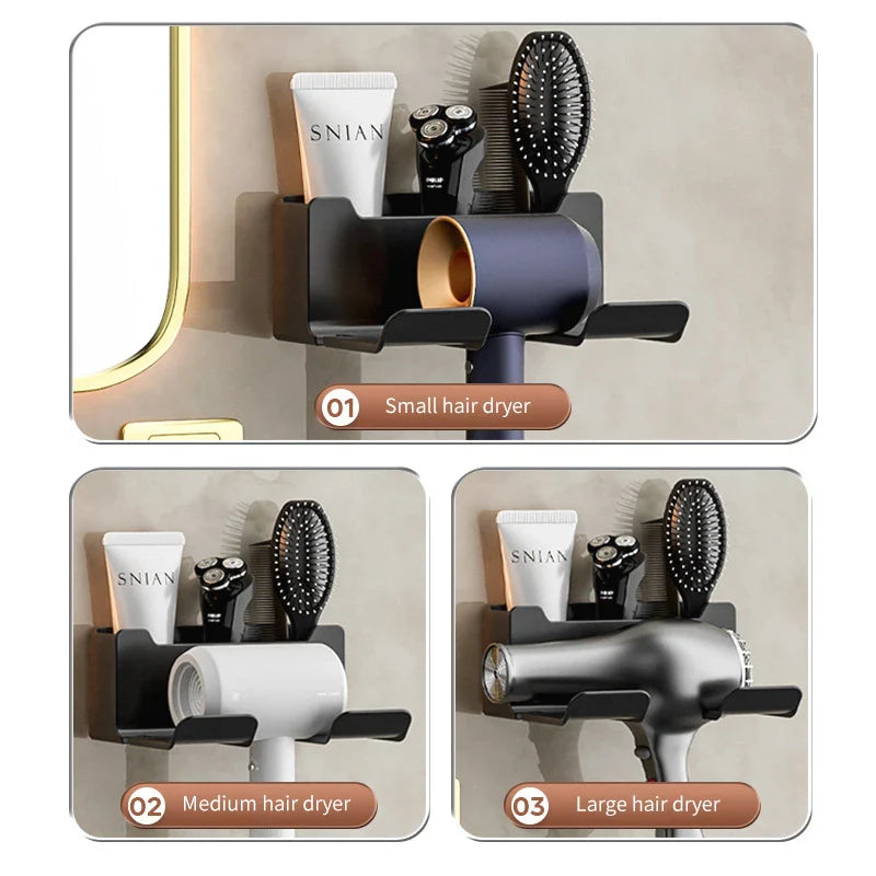 Wall-Mounted Bathroom Hair Dryer Holder