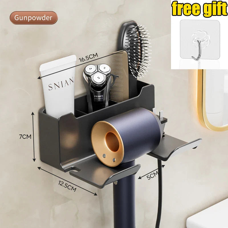 Wall-Mounted Bathroom Hair Dryer Holder