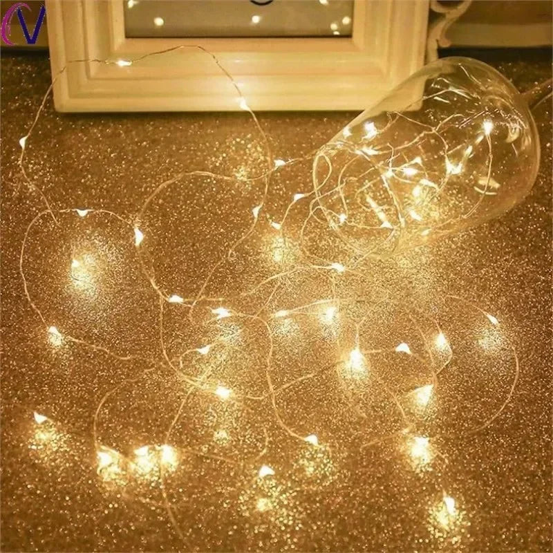 USB LED String Lights Copper Silver Wire Garland Light Waterproof LED Fairy Lights For Christmas Wedding Outdoor Decoration