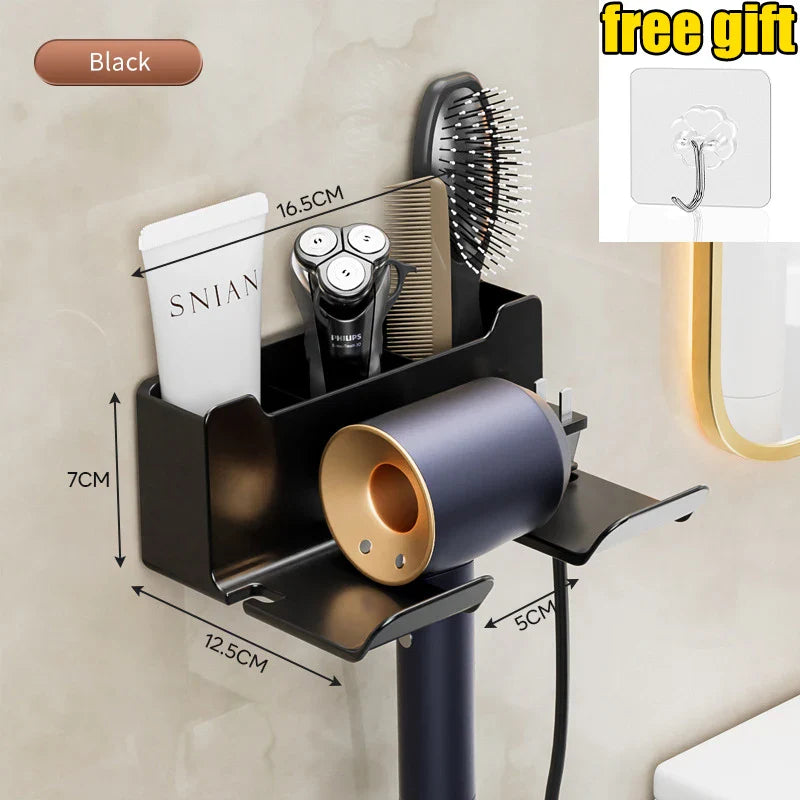Wall-Mounted Bathroom Hair Dryer Holder