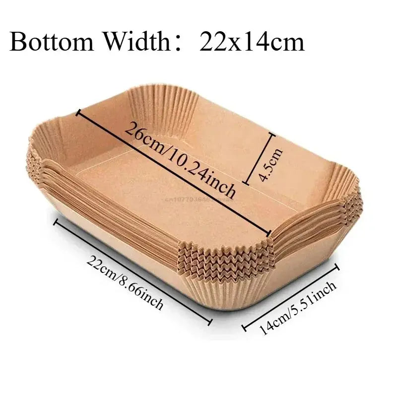 Air Fryer Disposable Paper Liners Square Round Non-Stick Baking BBQ Oil Absorbing Paper