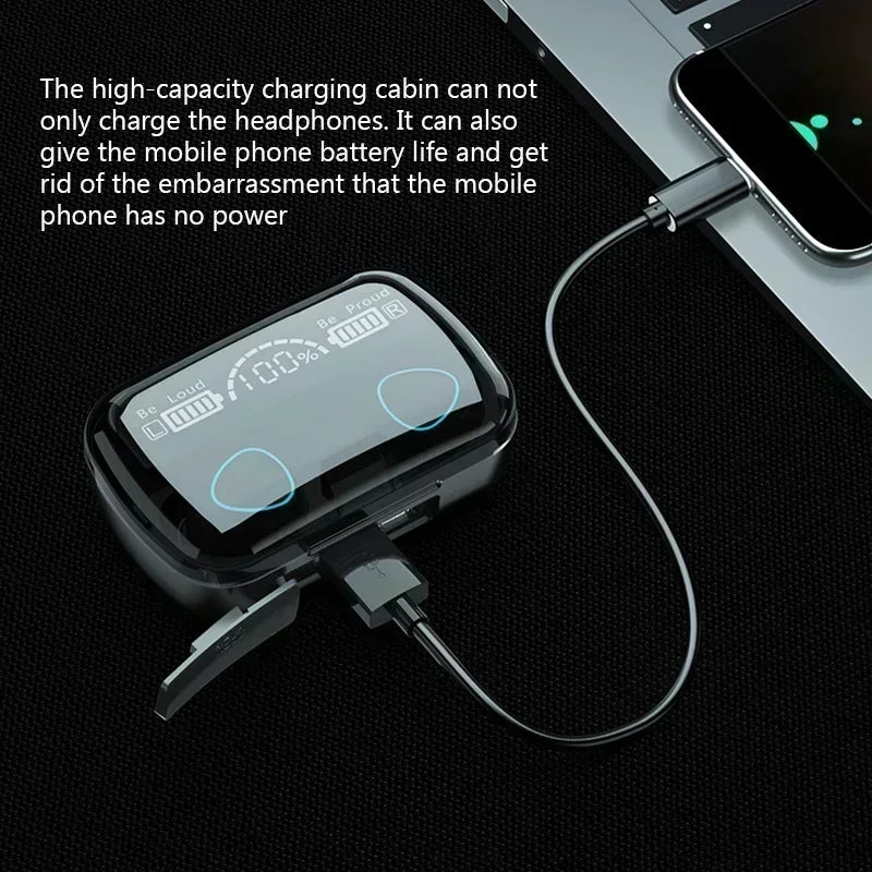 New TWS Bluetooth Earphones Handfree LED Dispay Headphones Bluetooth HiFi Stereo Music Wireless Earbuds for all smartphones