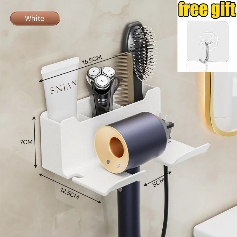 Wall-Mounted Bathroom Hair Dryer Holder